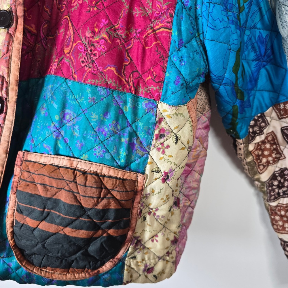 Sacred Threads Silk Patchwork Quilted Jacket Wome… - image 6